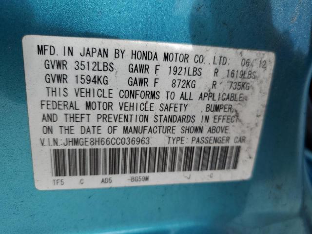 Photo 11 VIN: JHMGE8H66CC036963 - HONDA FIT SPORT 