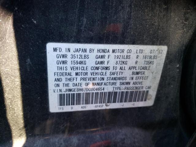 Photo 9 VIN: JHMGE8H67DC004654 - HONDA FIT SPORT 