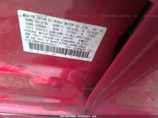 Photo 8 VIN: JHMGE8H69AC022911 - HONDA FIT 