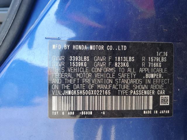 Photo 11 VIN: JHMGK5H50GX022165 - HONDA FIT LX 