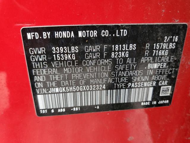 Photo 11 VIN: JHMGK5H50GX032324 - HONDA FIT LX 