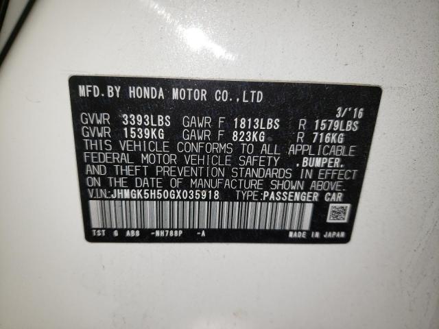 Photo 11 VIN: JHMGK5H50GX035918 - HONDA FIT 