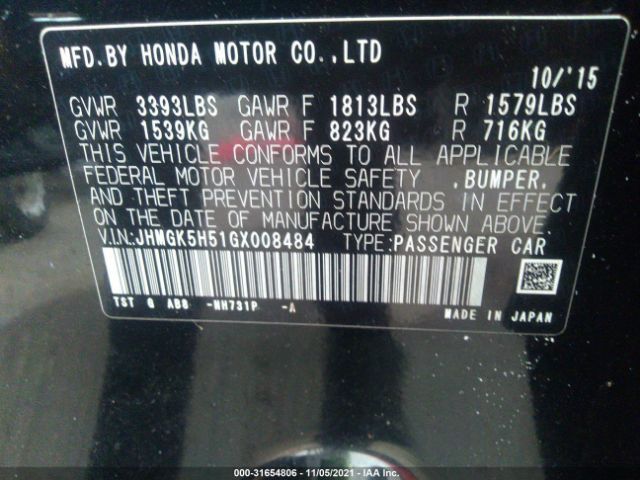 Photo 8 VIN: JHMGK5H51GX008484 - HONDA FIT 