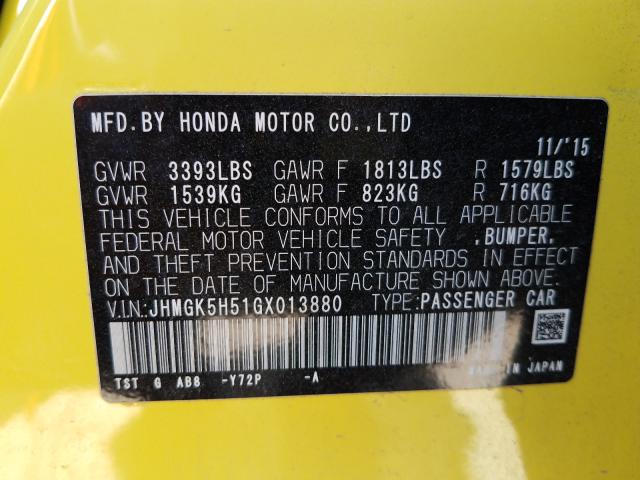 Photo 9 VIN: JHMGK5H51GX013880 - HONDA FIT LX 