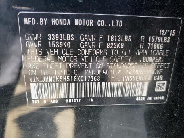 Photo 11 VIN: JHMGK5H51GX017363 - HONDA FIT LX 