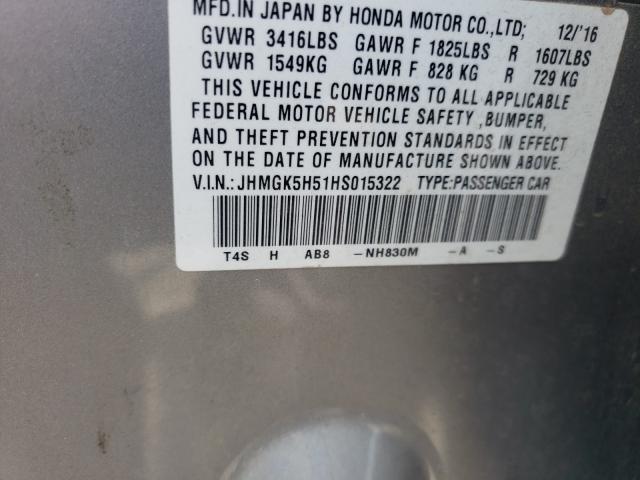 Photo 9 VIN: JHMGK5H51HS015322 - HONDA FIT LX 