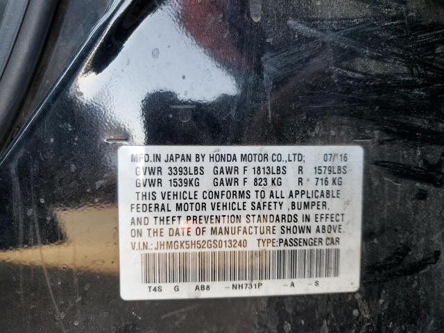 Photo 9 VIN: JHMGK5H52GS013240 - HONDA FIT LX 