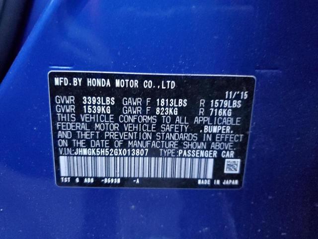 Photo 11 VIN: JHMGK5H52GX013807 - HONDA FIT LX 