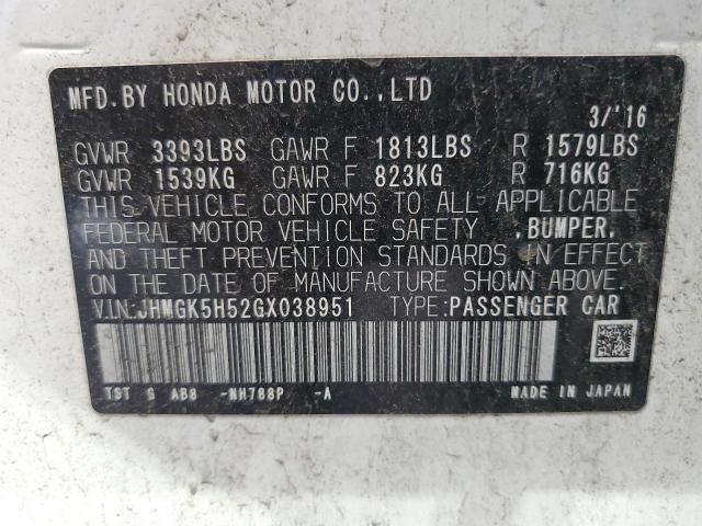 Photo 11 VIN: JHMGK5H52GX038951 - HONDA FIT LX 