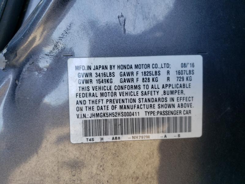 Photo 9 VIN: JHMGK5H52HS000411 - HONDA FIT LX 