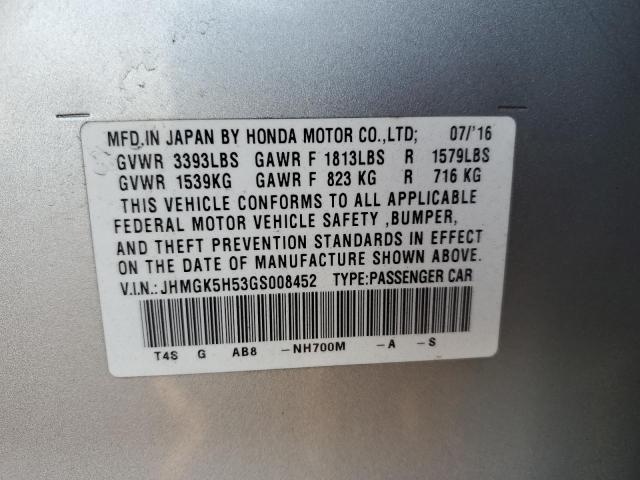 Photo 11 VIN: JHMGK5H53GS008452 - HONDA FIT LX 