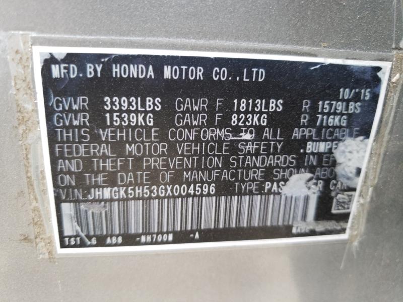 Photo 9 VIN: JHMGK5H53GX004596 - HONDA FIT LX 