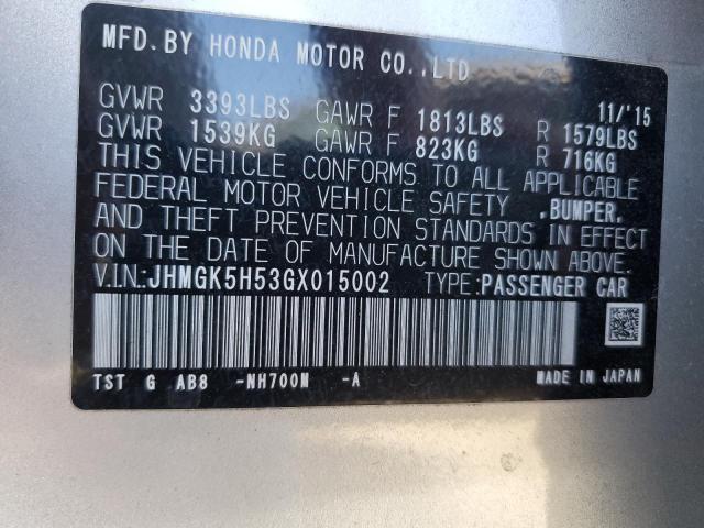 Photo 11 VIN: JHMGK5H53GX015002 - HONDA FIT LX 