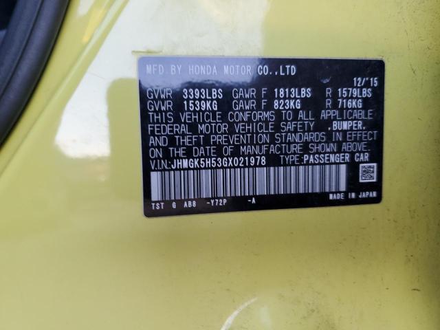 Photo 11 VIN: JHMGK5H53GX021978 - HONDA FIT 