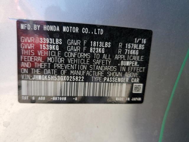 Photo 11 VIN: JHMGK5H53GX025822 - HONDA FIT 