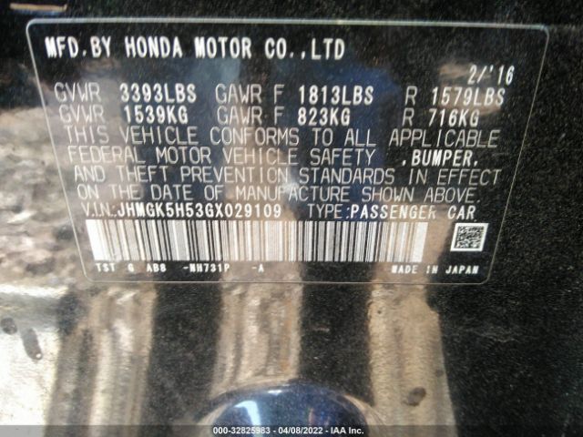 Photo 8 VIN: JHMGK5H53GX029109 - HONDA FIT 