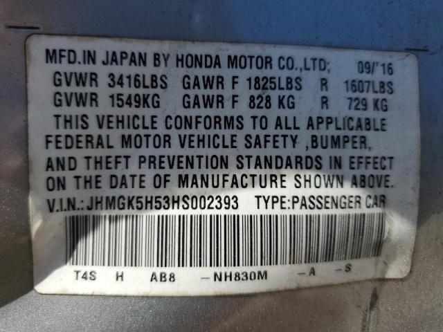 Photo 11 VIN: JHMGK5H53HS002393 - HONDA FIT 