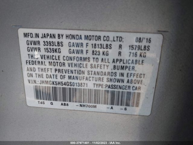 Photo 8 VIN: JHMGK5H54GS013871 - HONDA FIT 