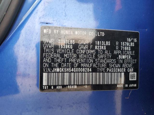 Photo 12 VIN: JHMGK5H54GX008284 - HONDA FIT LX 