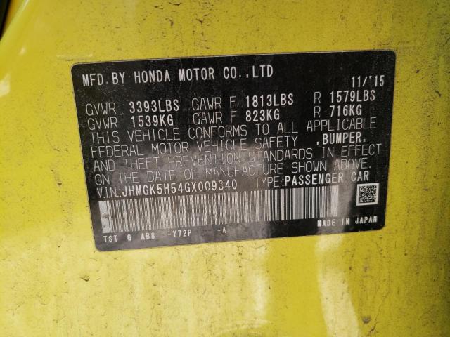 Photo 9 VIN: JHMGK5H54GX009340 - HONDA FIT LX 