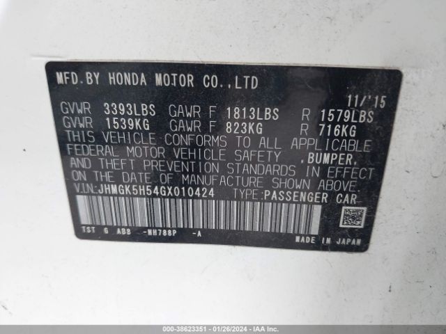 Photo 8 VIN: JHMGK5H54GX010424 - HONDA FIT 