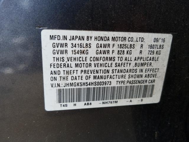 Photo 9 VIN: JHMGK5H54HS003973 - HONDA FIT LX 