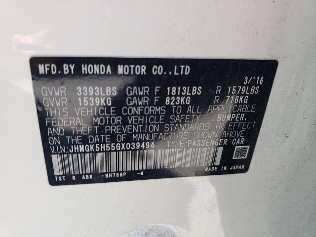 Photo 11 VIN: JHMGK5H55GX039494 - HONDA FIT LX 