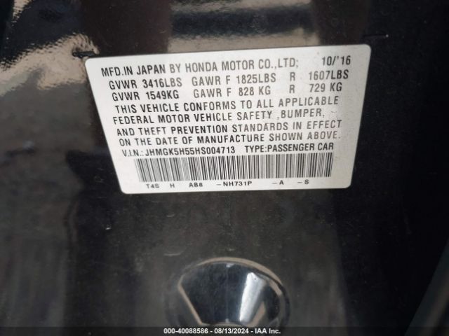 Photo 8 VIN: JHMGK5H55HS004713 - HONDA FIT 