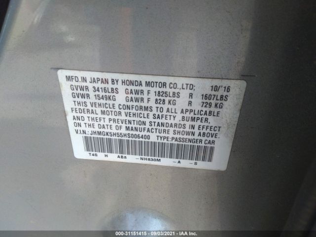 Photo 8 VIN: JHMGK5H55HS006400 - HONDA FIT 