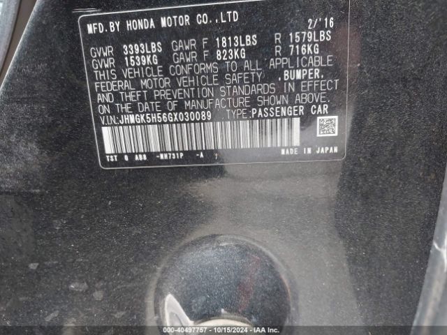 Photo 8 VIN: JHMGK5H56GX030089 - HONDA FIT 