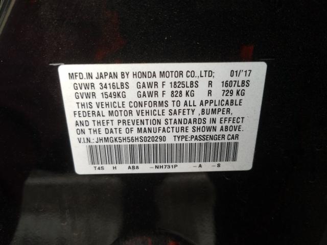 Photo 9 VIN: JHMGK5H56HS020290 - HONDA FIT LX 