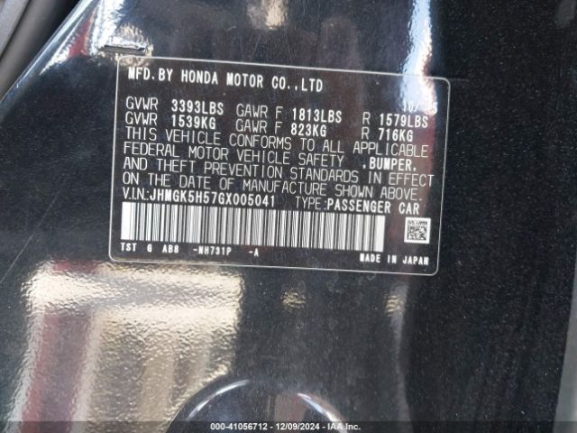 Photo 8 VIN: JHMGK5H57GX005041 - HONDA FIT 