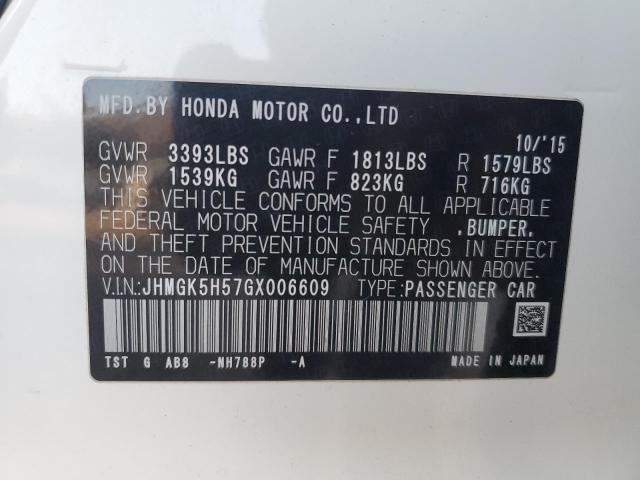 Photo 11 VIN: JHMGK5H57GX006609 - HONDA FIT 