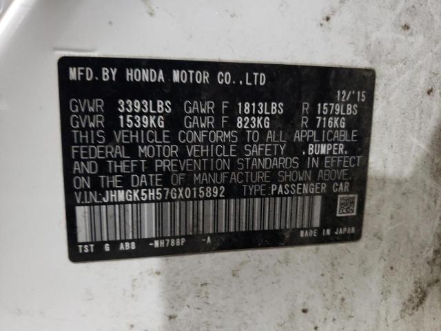 Photo 11 VIN: JHMGK5H57GX015892 - HONDA FIT LX 