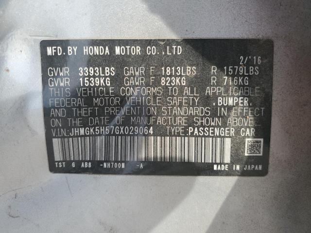 Photo 11 VIN: JHMGK5H57GX029064 - HONDA FIT 