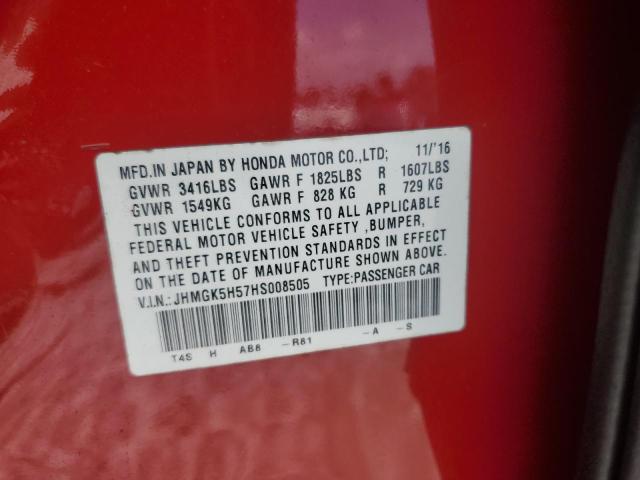 Photo 11 VIN: JHMGK5H57HS008505 - HONDA FIT LX 