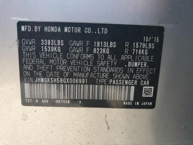 Photo 12 VIN: JHMGK5H58GX006991 - HONDA FIT LX 