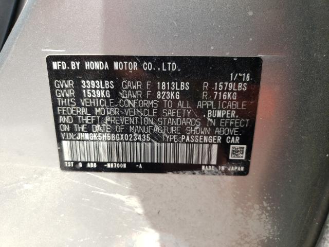 Photo 9 VIN: JHMGK5H58GX023435 - HONDA FIT LX 