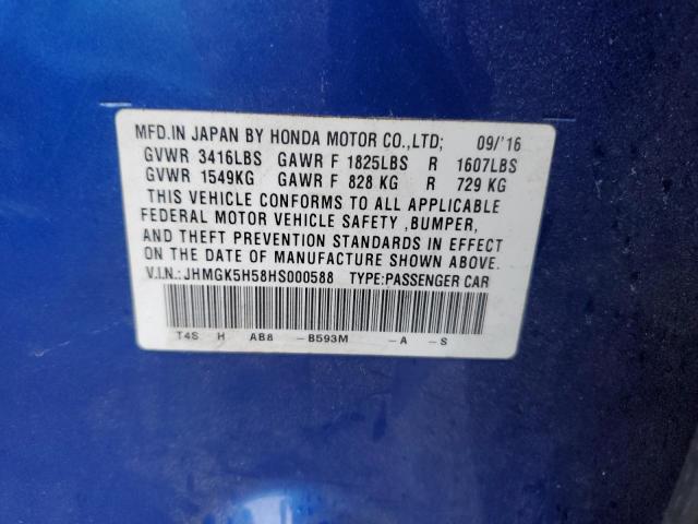 Photo 11 VIN: JHMGK5H58HS000588 - HONDA FIT 