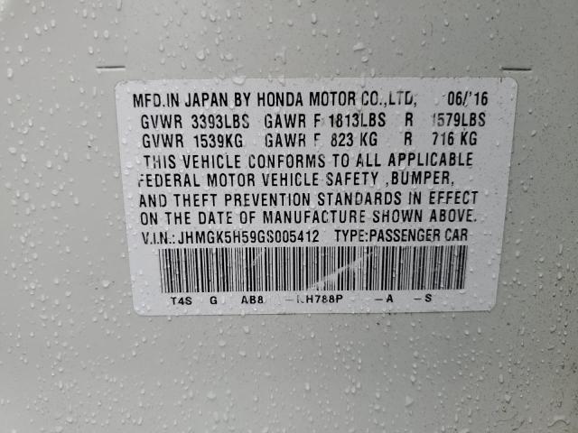 Photo 12 VIN: JHMGK5H59GS005412 - HONDA FIT 