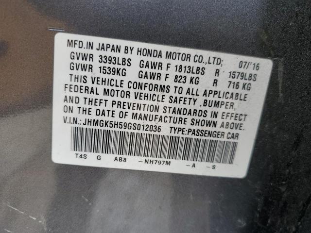 Photo 11 VIN: JHMGK5H59GS012036 - HONDA FIT LX 