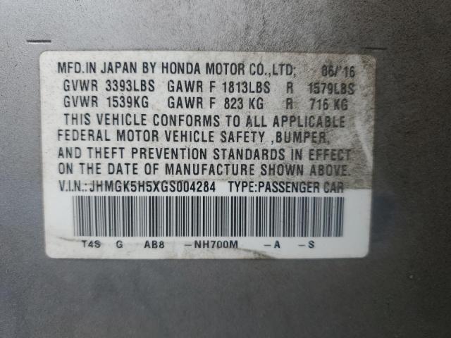 Photo 11 VIN: JHMGK5H5XGS004284 - HONDA FIT LX 