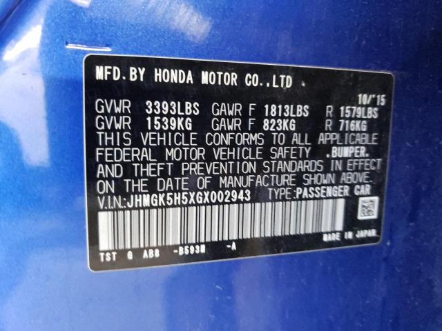 Photo 11 VIN: JHMGK5H5XGX002943 - HONDA FIT LX 