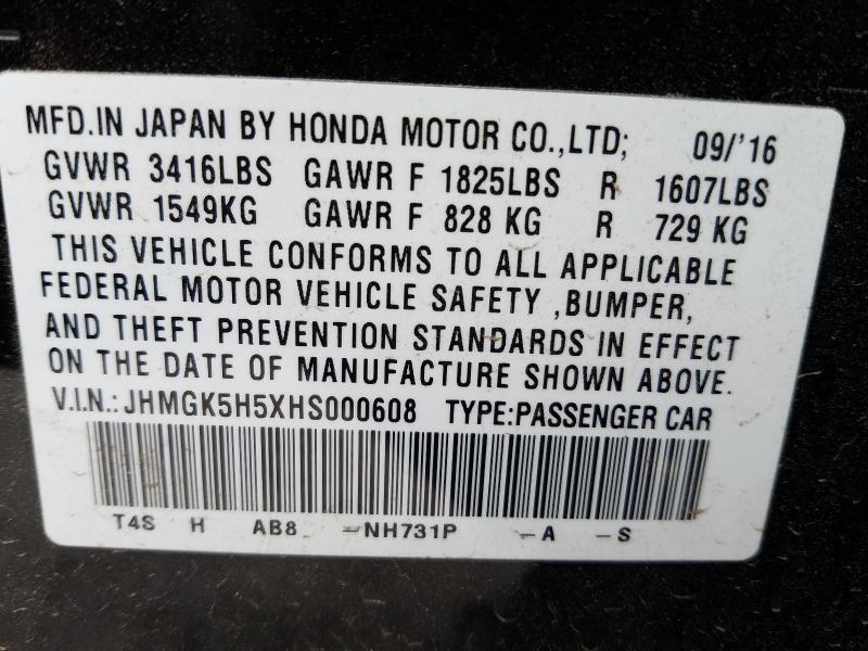 Photo 9 VIN: JHMGK5H5XHS000608 - HONDA FIT LX 