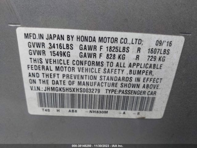 Photo 8 VIN: JHMGK5H5XHS003279 - HONDA FIT 