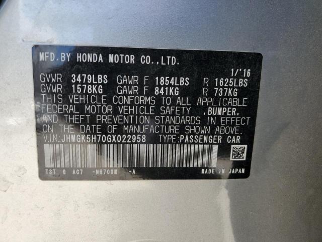 Photo 11 VIN: JHMGK5H70GX022958 - HONDA FIT EX 