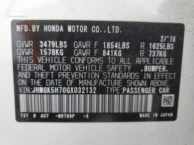 Photo 11 VIN: JHMGK5H70GX032132 - HONDA FIT EX 