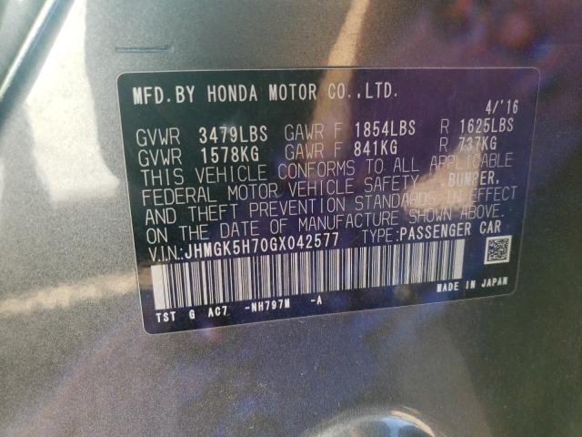 Photo 9 VIN: JHMGK5H70GX042577 - HONDA FIT EX 