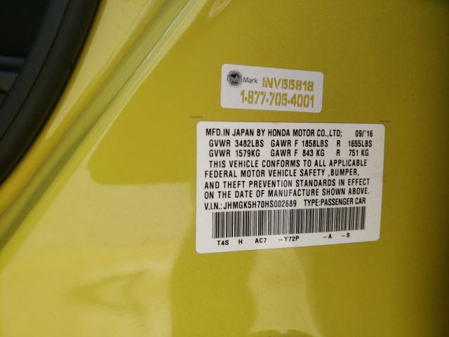 Photo 9 VIN: JHMGK5H70HS002689 - HONDA FIT EX 