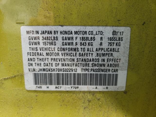 Photo 9 VIN: JHMGK5H70HS022912 - HONDA FIT EX 